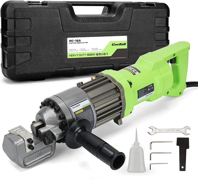 5/8" Electric Hydraulic Rebar Cutter 1-1.5s Cutting Speed Portable Rebar Cutter Cutting Rebar 4-16mm 1000w 120v/60hz RC16A