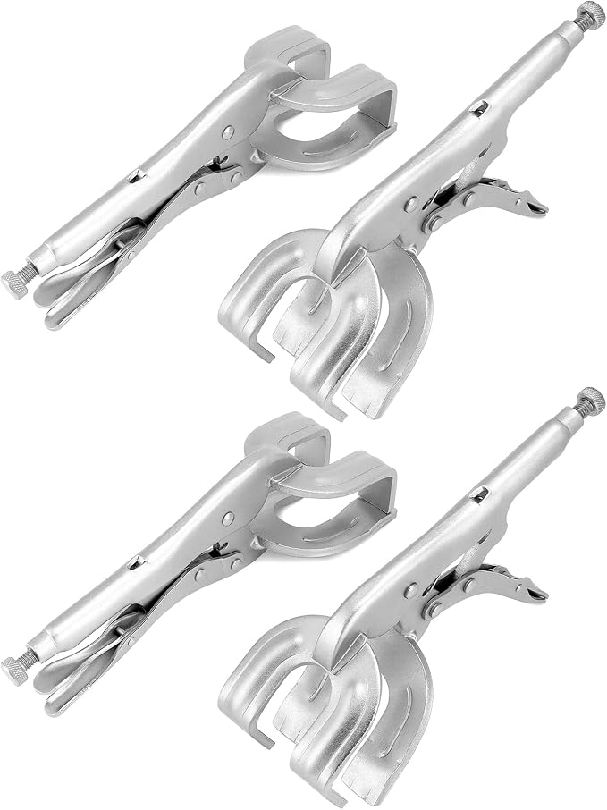 QWORK 9" Locking Pliers, 4 Pack Metal Welding Clamp, Quick-lock Release for Easy Removal