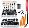 GOOACC 480PCS Bumper Retainer Clips with Fastener Remover Car Plastic Rivets Push Kit -Door Trim Panel for Toyota GM Ford Honda Acura Chrysler