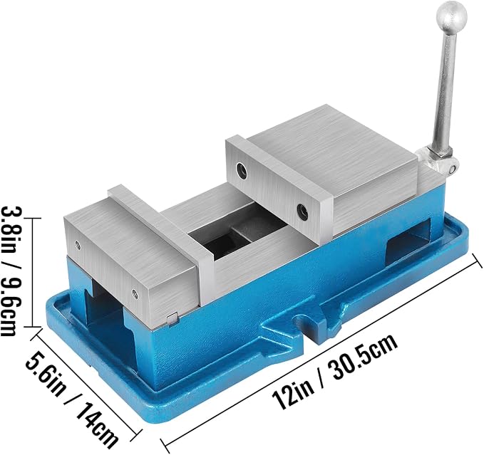 VEVOR Non Swivel Milling Lockdown Vise 4 Inch Precision Bench Clamp 100mm Width Drill Press Clamp 4 Inch Jaw Opening for Finishing Milling Machines Drilling Machines Precision Parts