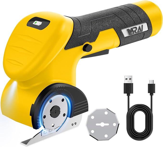 2026 Cordless Electric Scissors, Fast Charging Rechargeable Cardboard Cutter with Replaceable Blades and Long-Lasting Battery, Effortless Cutting for Cloth, Fabric, Plastic & Leather