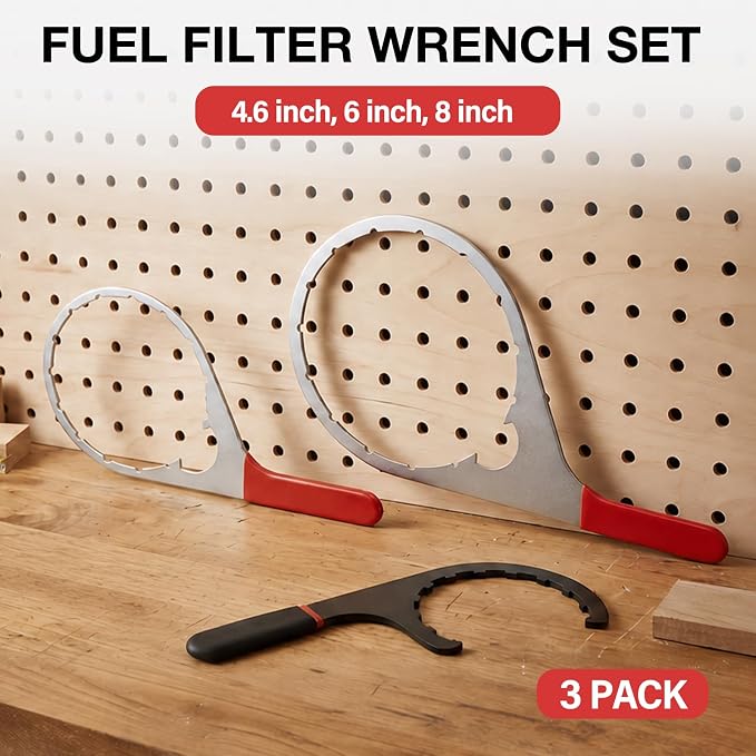 SPARKWHIZ 4.6 Inch, 6 Inch, 8 Inch Fuel Filter Wrench Compatible with 380134 382 Detroit Diesel Truck Engines, Navistar Engines Diesel DD13, DD15, DD16, Peterbilt & Cummins Diesels