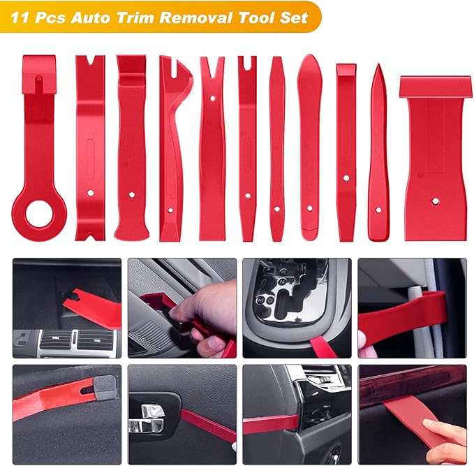 GOOACC 88Pcs Trim Removal Tool, Auto Push Pin Bumper Retainer Clip Set Fastener Terminal Remover Tool Adhesive Cable Clips Pry Kit Car Panel Radio Removal Auto Clip Pliers