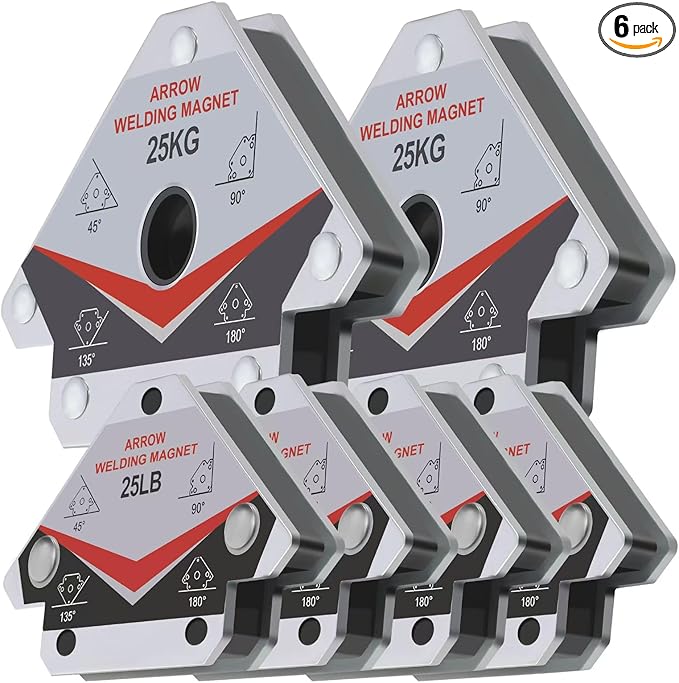 GUTIMORE Welding Magnets 25LB&55LB 6Pcs Welding Magnet Set, Magnetic Welding Holder, Holding Power Welding Accessories