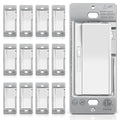BESTTEN 12 Pack Super Slim Slide Dimmer Light Switch, Single Pole or 3 Way Dimmer Switches, Compatible with LED Dimmable Lamp, CFL, Incandescent, Halogen Bulb, ETL Listed, White