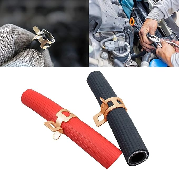 Fielect 0.49"/12.5mm ID Spring Band Type Action Hose Pipe Clamp Low Pressure Air Clip Clamp Fasteners Assortment Kit for Plumbing,Automotive and Mechanical,Yellow-zn Coated 1000pcs