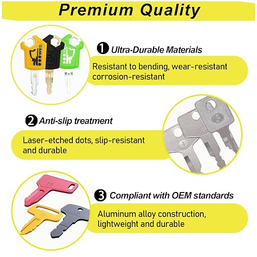 Heavy Construction Equipment Key Set, 56PCS Heavy Equipment Master Keys Set for CAT Catrepillar John Deere JCB Hyster Komatsu Kubota Takeuchi Yanmar Hitachi Excavator Skid Steer Loader Forklift Roller