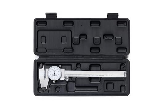 PEC Dial Caliper 0-150mm, Stainless Steel Precision Measuring Tool with Shock-Proof Dial, High Accuracy ±0.03mm