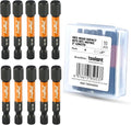 toolant 8mm Impact Hex Bits Set 10pcs, 1/4” Hex-Shank Allen Wrench Drill Bit Set, S2 Steel, CNC Machined Tips with Magnetism, 2” Long with Storage Box