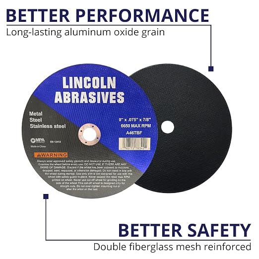 400-Pack 9" x .075" x 7/8" Cut-Off Wheel Metal & Stainless Steel
