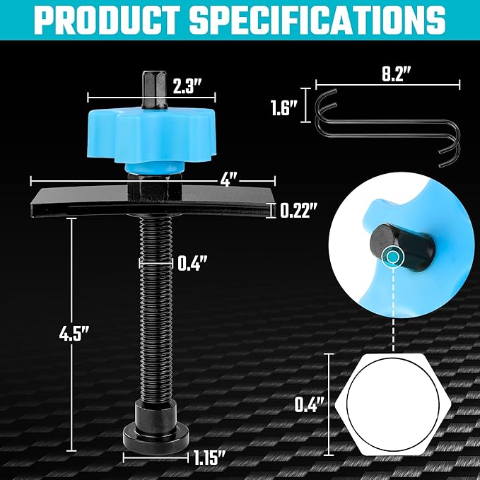 DURATECH Heavy Duty Caliper Piston Compressor Tool, Brake Pad Spreader with 2PCS Brake Caliper Hangers,Brake Piston Compressor Tool for Most Cars and Light Trucks