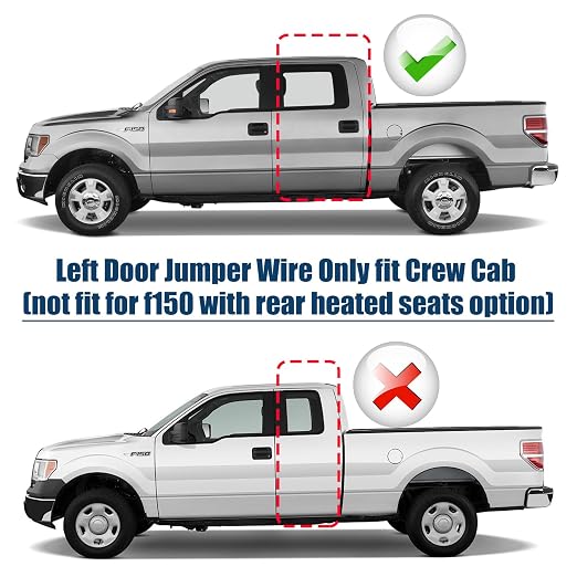 Rear Left Door Jumper Wire Assembly Compatible with 2009-2014 Ford F-150 Crew Cab Driver Side Door Jumper Harness Replace for 9L3Z-14631-CAA
