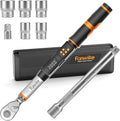 Digital Torque Wrench, 7.38-147.5 ft.lb/10-200 Nm, 1/2" Drive Inch Pound Torque Wrench Electronic with Buzzer & Colorful LED Indicator Cars Automotive