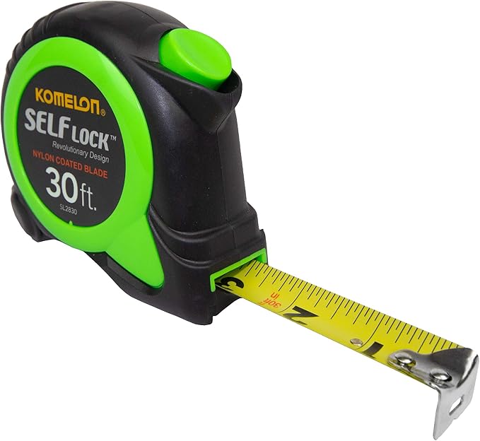 Komelon 30-FT Tape Measure with Self Locking Blade, Retractable (SL2830)