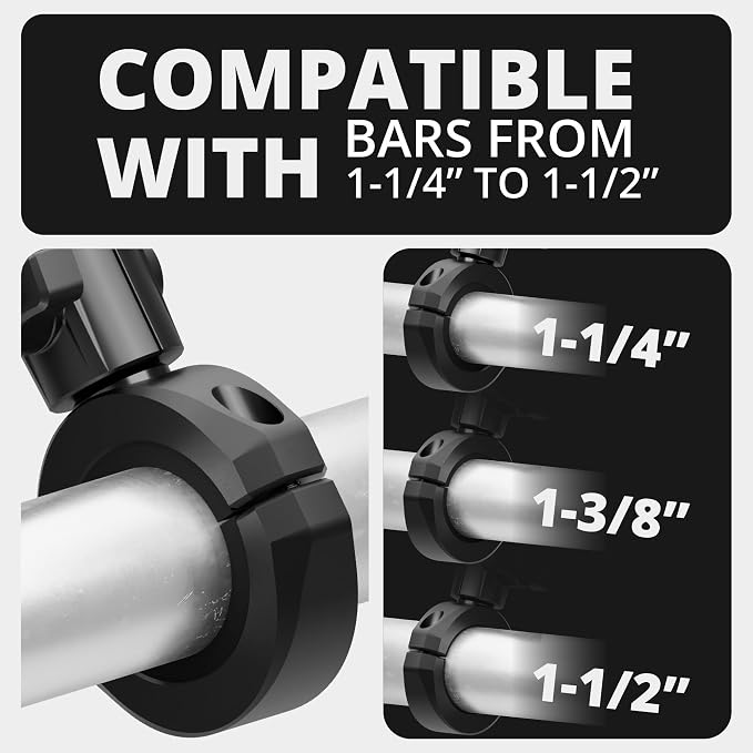 Tackform Black Motorcycle All Metal Phone Mount - Vibration Dampening 20MAXX Spring Cradle | Universal Clamp Fits 1-1/4" to 1-1/2" Handlebars | Compatible with iPhone, Galaxy, More | Short Reach