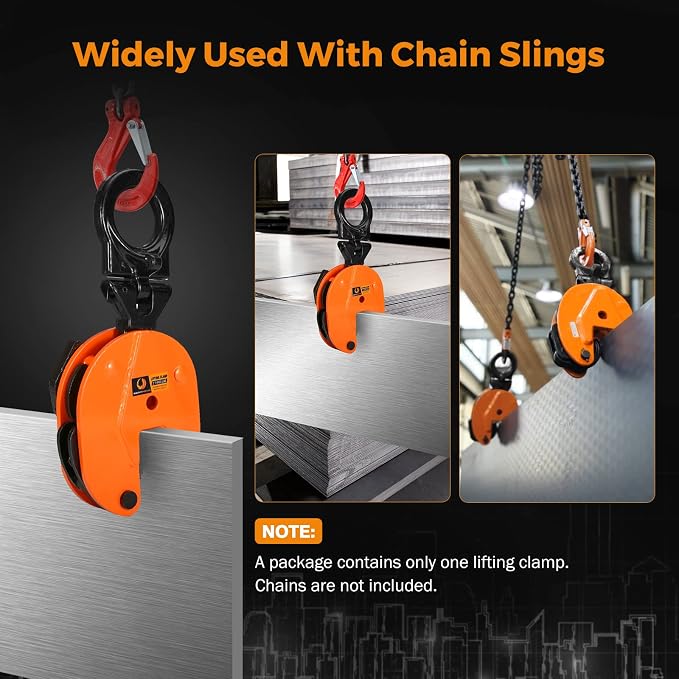 BEAMNOVA 2 Tons Vertical Plate Lifting Clamp, Rotating Ring