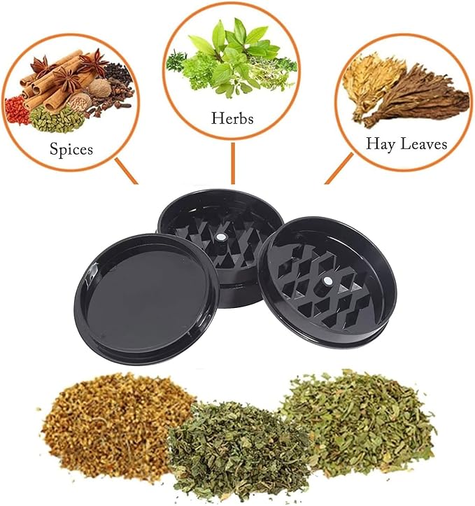 6 Pack Herb Grinder, 2.3 inches Small Spices Grinder With Storage, Plastic Grinder for Manual, Portable And Disposable for Travel