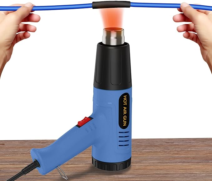 Digital LCD Heat Gun, 110V Hot Air Gun, 100-650℃（212-1202℉） 6 Modes, Rear Button Temp Control, 7S Delay Off, Overload Protection, 1.5M Cord Handheld Heat Gun for Crafts, Shrink Wrap, Paint Removing