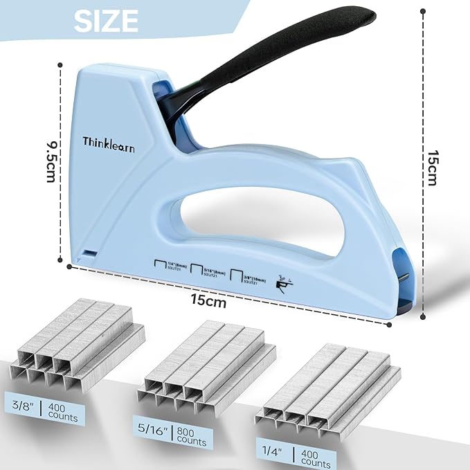 Light Duty Staple Gun for Wood, Upholstery Staple Gun for Classroom with 1600pcs JT21 Staples 1/4, 5/16, 3/8 inch and Staple Remover, Fabric Stapler Gun for Crafts, Bulletin Board Stapler for Teachers