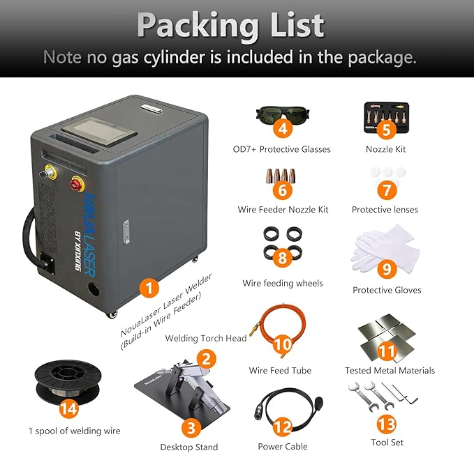 4-in-1 Laser Welding Machine Built-in Wire Feeder 1200W Portable Air-Cooled Fiber Laser Welder/Cleaner/Cutter/Tack Welding/Weld Seam Cleaning Industrial Welder | Home DIY for Metal 220V