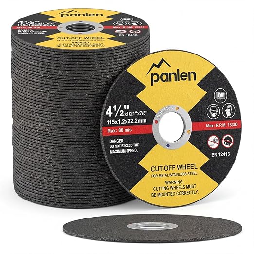 Cut Off Wheels 100 Pack 4 1/2 inch, Professional Thin Metal & Stainless Steel Cutting Discs, 4.5" Value-Durable Cut-Off Blades for Angle Grinder, Industrial Grade Fast Cutting Blades