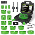27 Piece Hole Saw Set - High Carbon Steel 19-152mm (3/4" to 6") Blades for Drywall, Softwood, Plastic, and PVC; Professional Grade with Instant Support