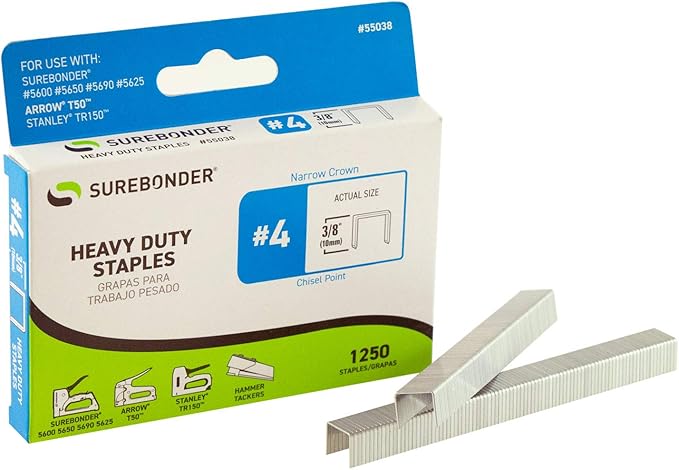 Surebonder TRIGGERFIRE Staple Gun Kit with 1250, 3/8", T-50 Type, Steel Staples
