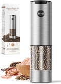 1 Pack Salt and Pepper Grinder-Electric Automatic Battery Pepper Mill Shakers Adjustable Coarseness Upgraded Larger Capacity with Led Kitchen Appliances Gifts for Women Men
