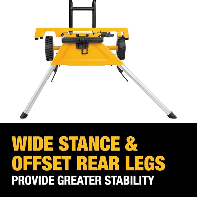 DEWALT Table Saw for Jobsite, Compact, 8-1/4-Inch with Table Saw Stand, Mobile/Rolling (DWE7485 & DW7440RS)