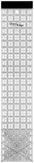 OmniEdge 5" x 24" Clear Acrylic Quilting Ruler with Removable Lip by Omnigrid