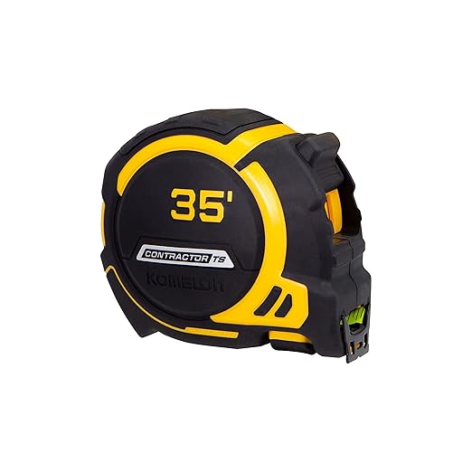 Komelon 35-Ft Contractor TS Wide blade Tape Measure with Backside Printing, Manual Lock, Long Standout (93435)