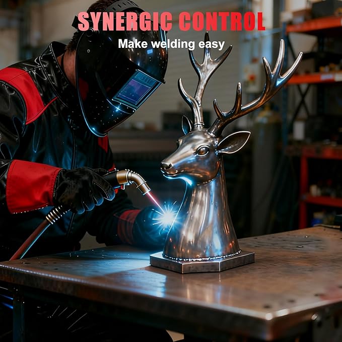 AWT LED Digital Display 140Amp MIG Welder Flux Core MIG Welder/Stick/Lift TIG 3 in 1 Welding Machine,Welder Machine 110V With Synergy IGBT Inverter, Portable Gasless Welder Equipment