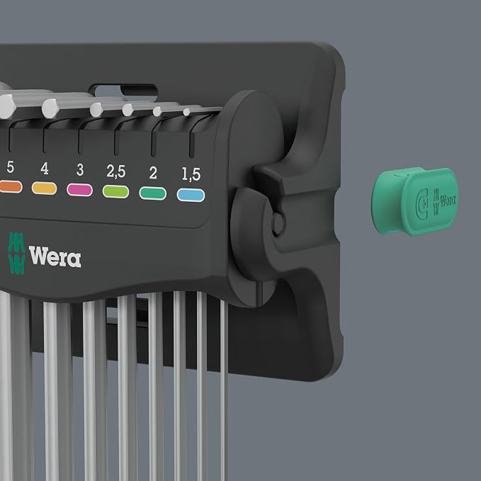 Wera - 05022102001-950/9 Hex-Plus 8 L-key set, metric, chrome-plated, 9 pieces