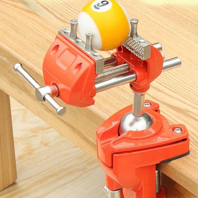 Clamp Bench Vise, Small Table Vise for Woodworking, Heavy Duty Clamp Vise for Workbench DIY Projects, Swivel Base, 360 Degree Rotating, Post Universal