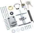 Garage Door Lock Set with T Handle, Center Mount Deadbolt Lock with Keyed Cylinder, Complete Installation Kit for Most Garage Doors Up to 2-1/2" Thick