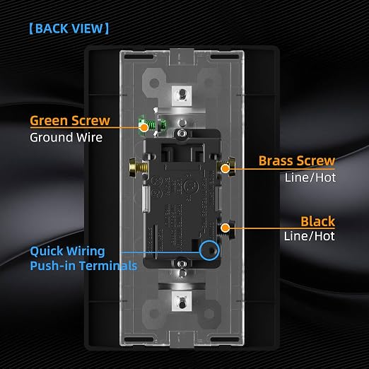 ELEGRP 3 Way Glossy Toggle Light Switch with Matte Mid Screwless Matte Plate, 15A 120V, Quiet Switch, In Wall On/Off, Self-Grounding, Residential Grade, UL (5 Pack, Black)