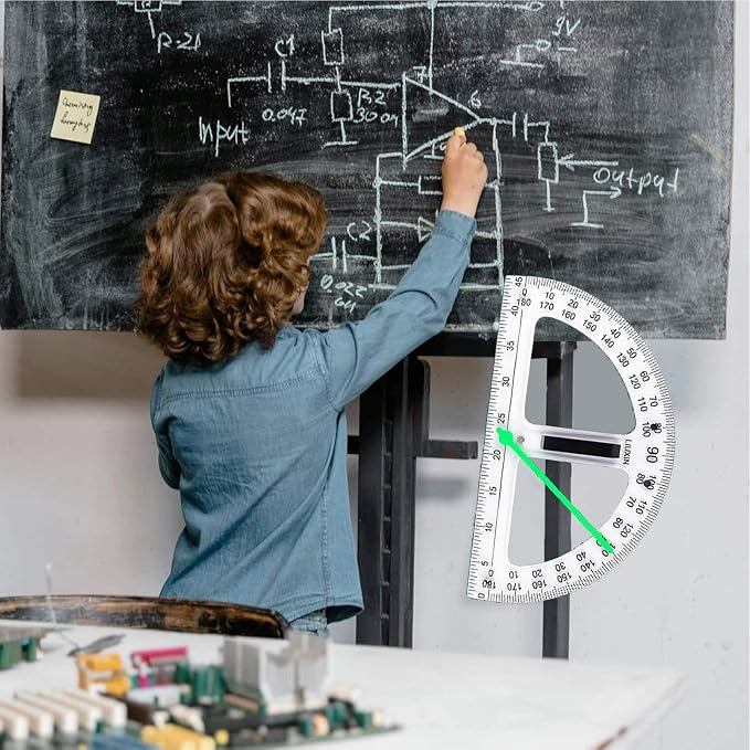 Math Ruler Magnetic Classroom Math Geometry Tool Set Enhances Classroom Learning, Easily Mounts to Blackboard Protractor Measuring Ruler Triangle Ruler (Tp3pc)
