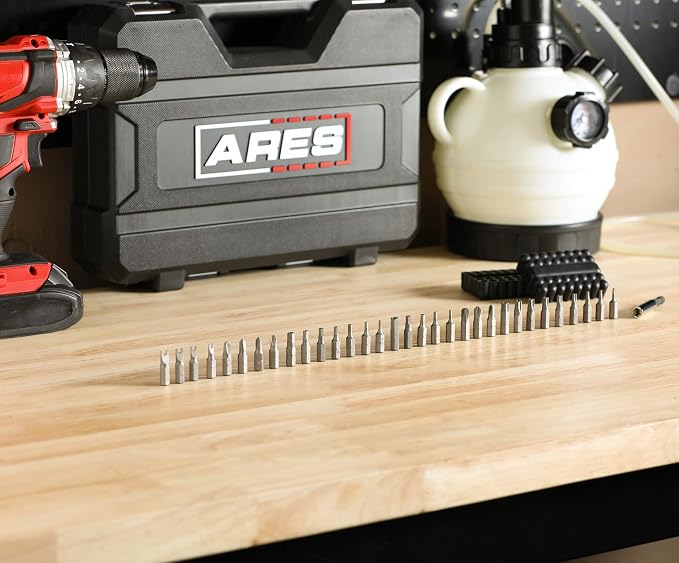 ARES 70009-33-Piece Security Bit Set with Magnetic Extension Bit Holder - Includes Tamper Resistant, SAE Hex, Metric Hex and Star Bits – Anti Tamper Bit Set Features Torq, Spanner, and Triwing Bits