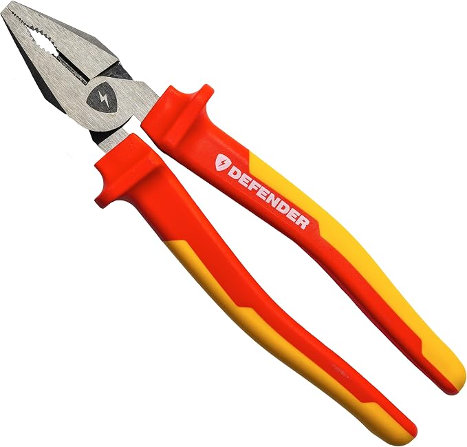 MEGAPRO® DEFENDER Pliers | 1000V VDE Certified | 8.5" Long | Insulated | Electricians Tools (Combo Pliers)