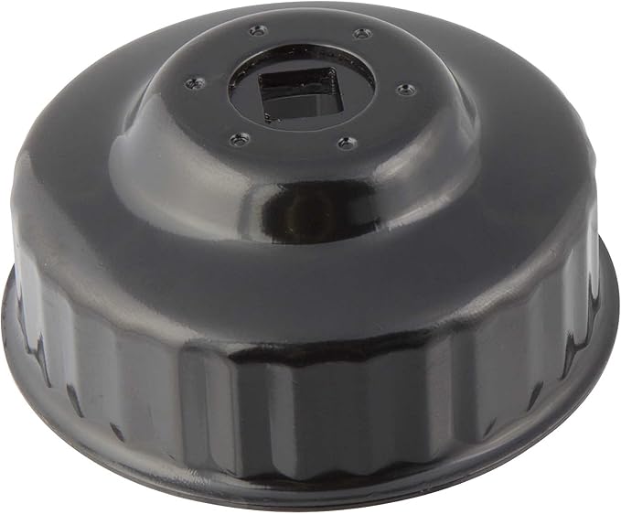 Steelman 76mm x 30 Flute Low Profile Oil Filter Cap Wrench Socket for Confined Screw-In Filters, 3/8-inch Drive, Durable Chrome Vanadium Steel
