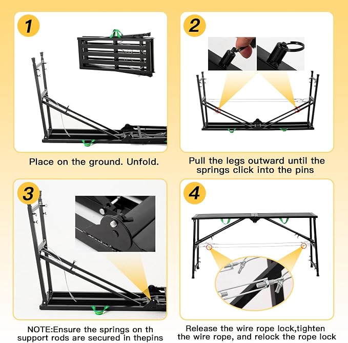 Foldable Scaffolding Platform 70.8 x 15.8 in Portable Work Platform Adjustable Height 35.4" to 57.5" Heavy Duty 800 lbs Capacity Industrial Ladder for Painting, Wiring, Home Improvement