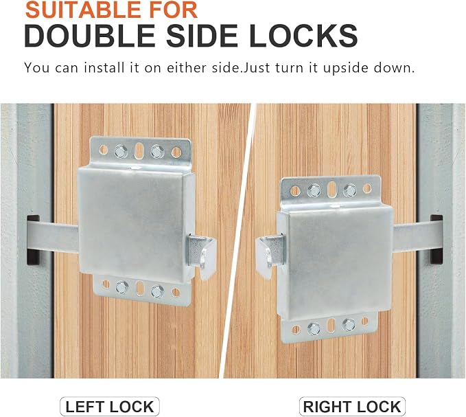 Heavy Duty Garage Door Side Lock Inside Deadlock for Most Garage Door Iron Galvanizing -16 Pack, Silver