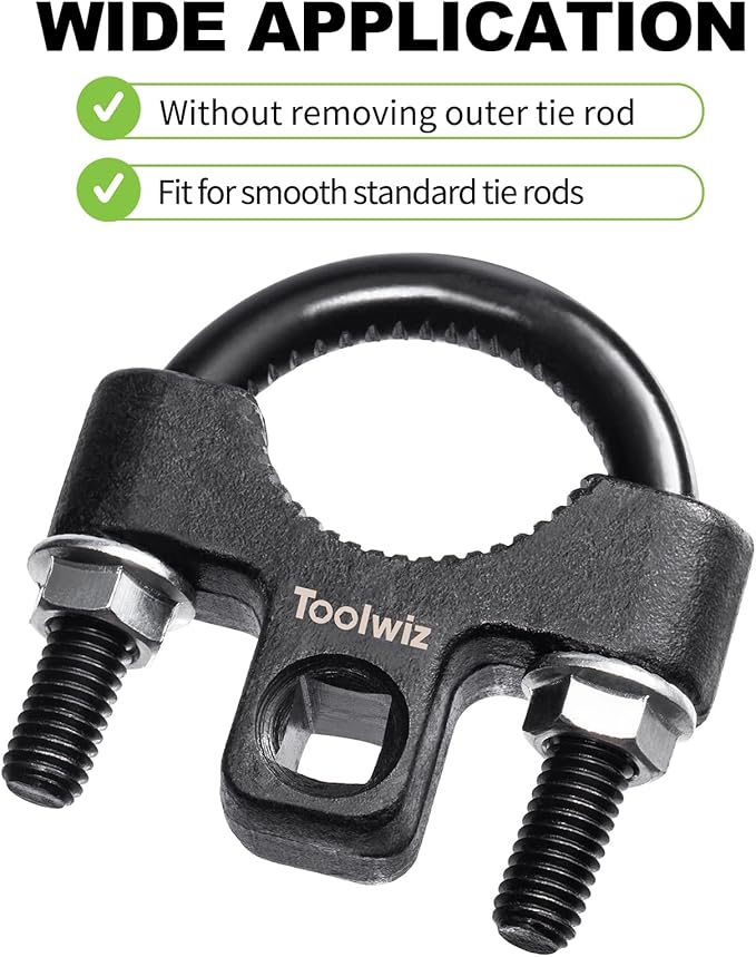 Toolwiz Inner Tie Rod Removal Tool - 3/8” inch Universal Low Profile Tool 30-42mm with Non-Slip Teeth for Easy Inner Rod Removal and Installation, U-Wrench for Car Truck Vehicle Automotive Repair
