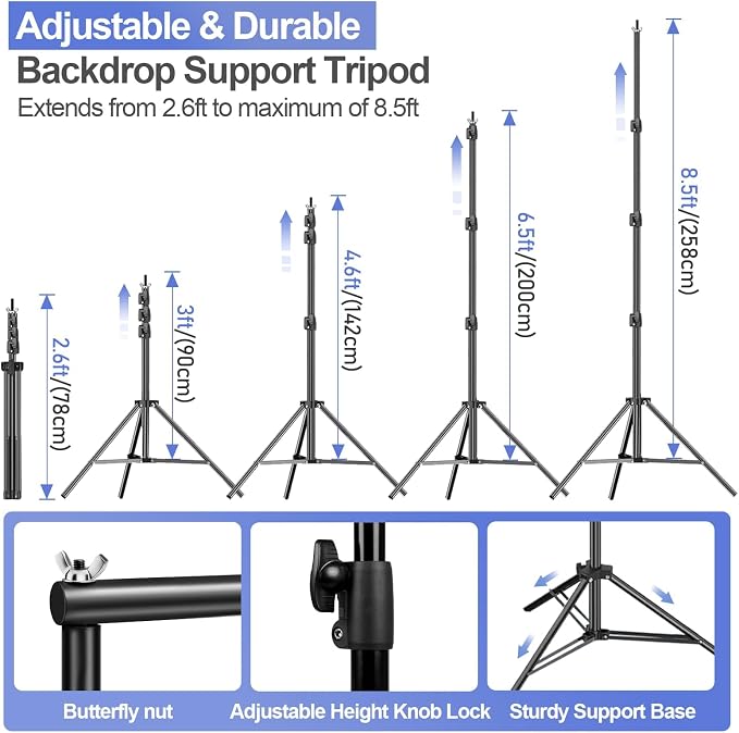 EMART Green Screen Backdrop Kit 8.5x10FT with 3Pcs 6x9ft Backdrop for Party