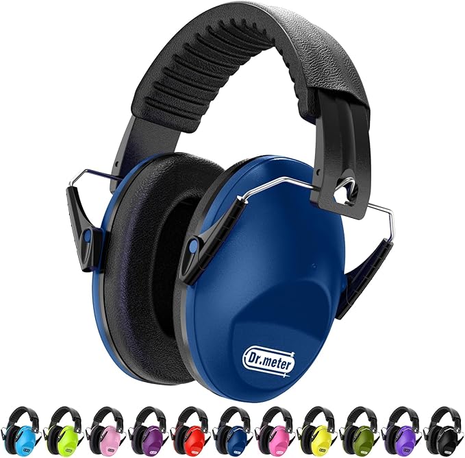 Dr.meter Noise Cancelling Headphones for Kids: SNR27.4 Ear Muffs for Noise Reduction with Adjustable Headband, Hearing Protection Earmuffs for Monster Truck, Fireworks and Kids Autism Sensory