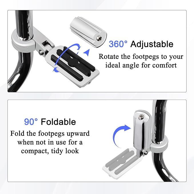 Adjustable Highway Footpegs for Harley Touring 1.25" （32mm）engine guards