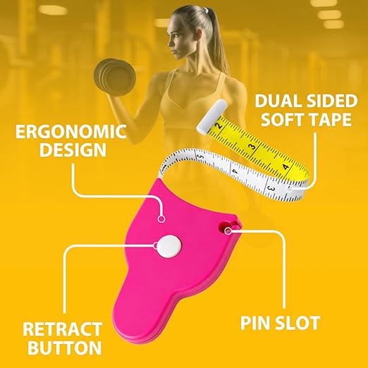 Perfect Body Tape Measure - 80 Inch Automatic Telescopic Tape Measure - Retractable Measuring Tape for Body: Waist, Hip, Bust, Arms, and More (Pink - 80 inch)