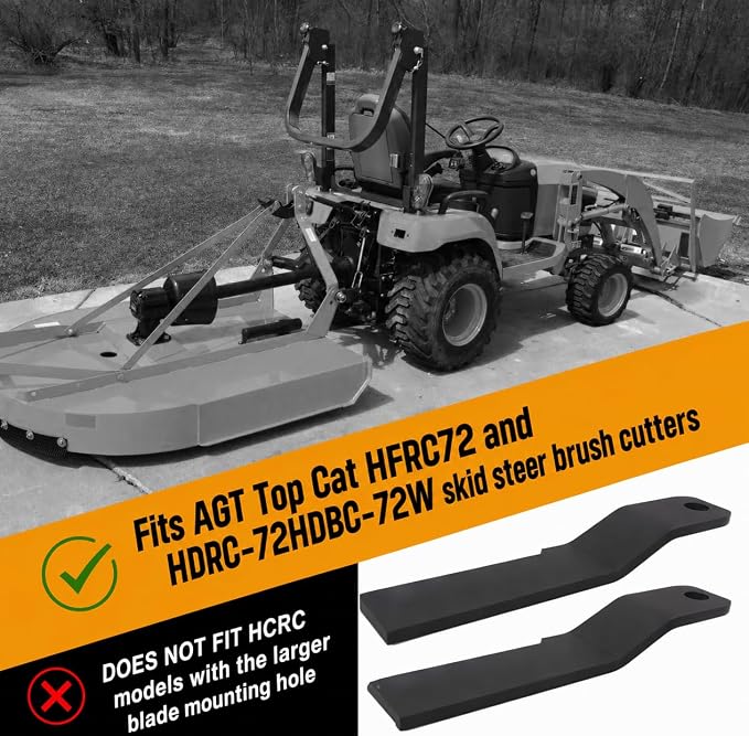 Heavy Duty Blades for Wolverine BC-13-72W & AGT Top Cat HFRC72 Skidsteer Brush Hog 0.5"– Replacement Rotary Cutter Blades for Land Clearing & Brush Cutting