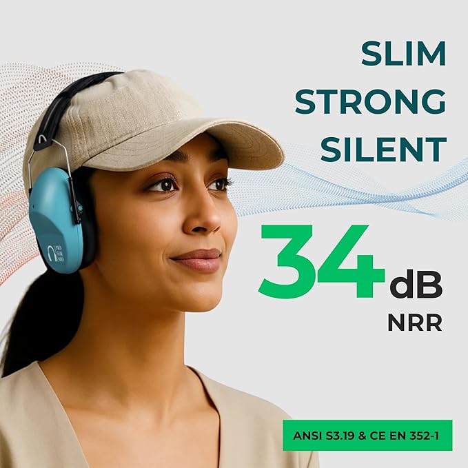 Pro For Sho 34dB NRR Hearing Protection Ear Muffs – Highest NRR Compact Design Ear Protection for Loud Events & Sensory Use