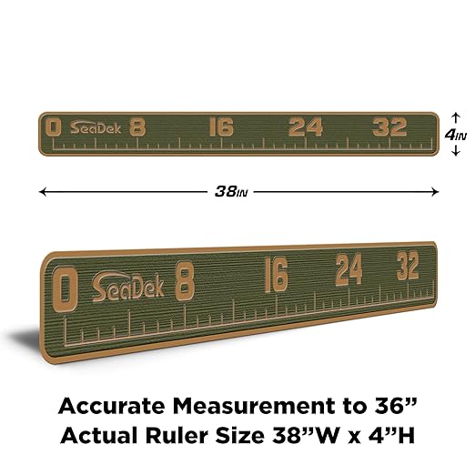 USATuff SeaDek EVA Foam Fish Measuring Ruler for Boat, Fishing, Kayak | Adhesive Backing Peel & Stick - 36" OliveGreen-Mocha